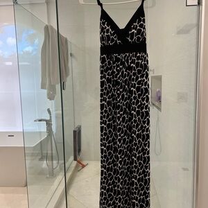 Black and White Animal Print Maxi Dress